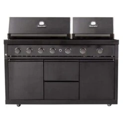 Gasmate Nova Graphite 6 Burner Twin Hood Freestanding BBQ